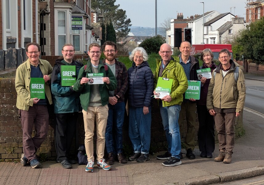 Volunteers from our last Action Day, gathered around St. Sid's & St. James' candidate Thomas Richardson