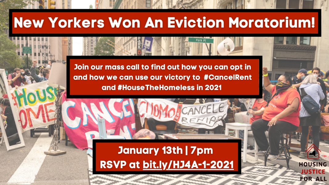 Housing Justice for All Mass Meeting Action Network