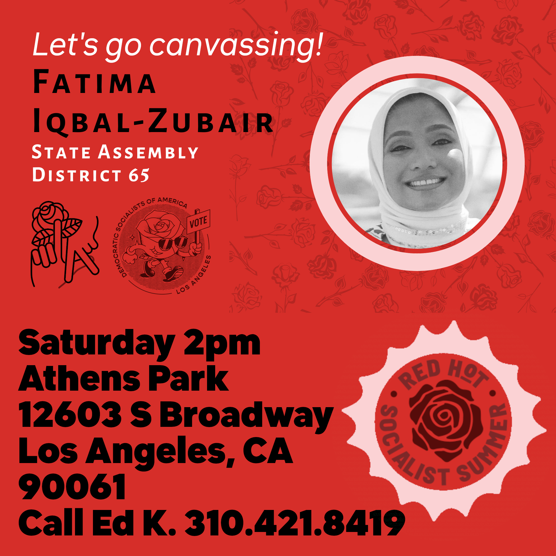 come canvass for Fatima on Saturdays!