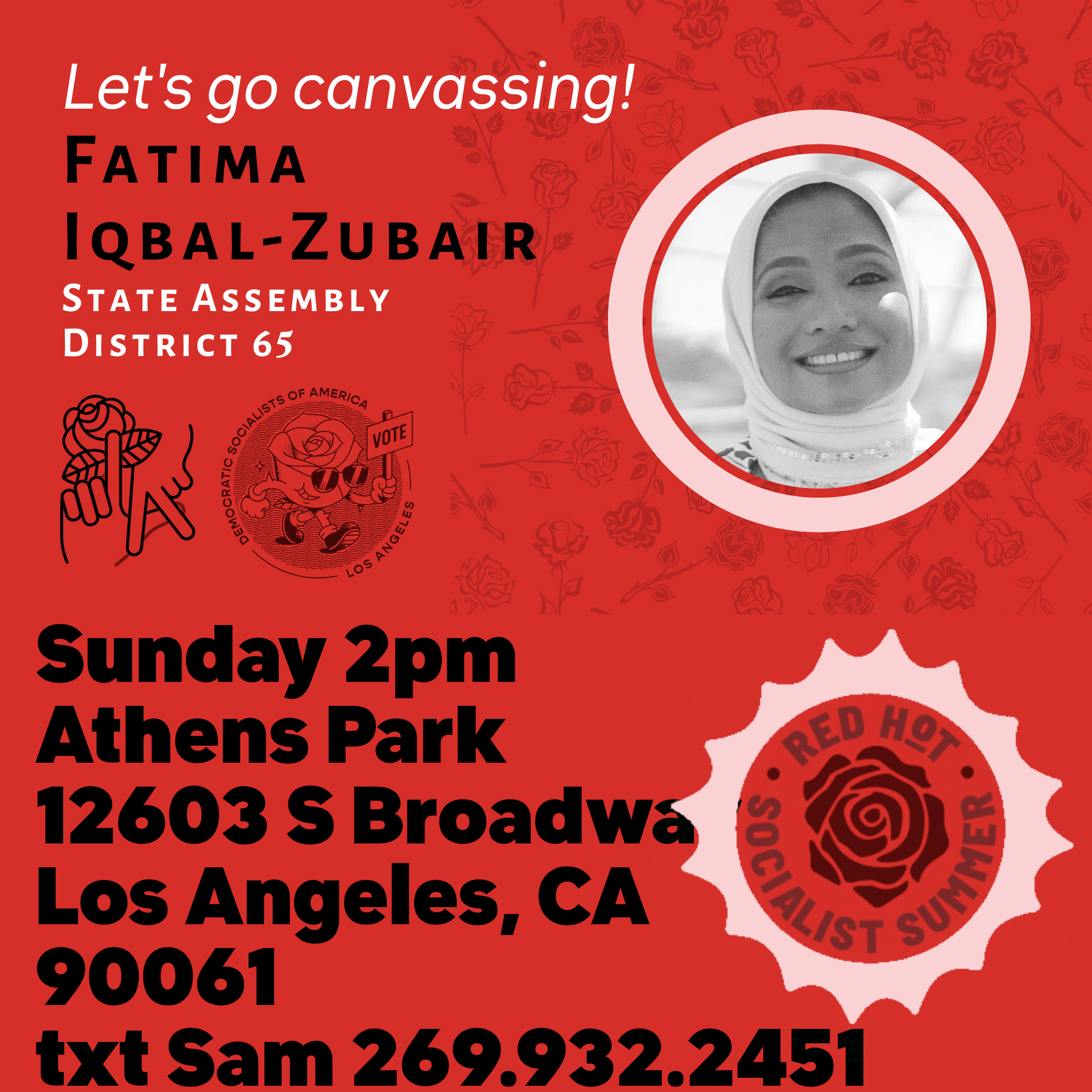 come canvass for Fatima on Saturdays!