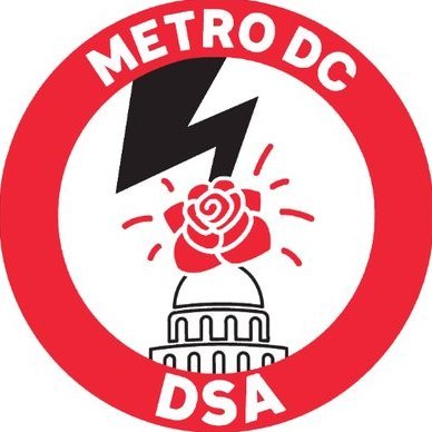 	Metro DC DSA logo, Capitol building getting struck by lightning with a rose