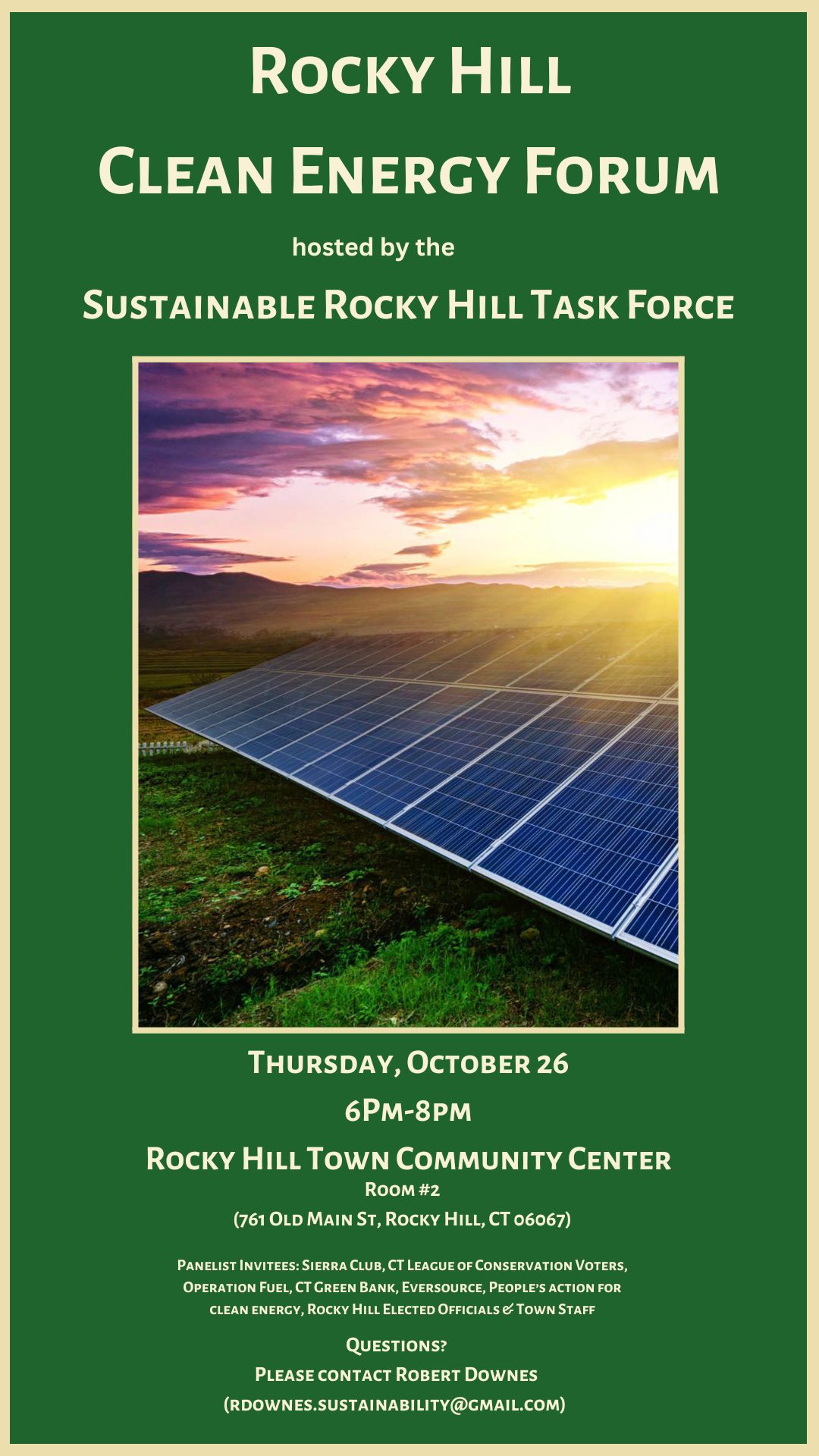 a flier with the details listed above