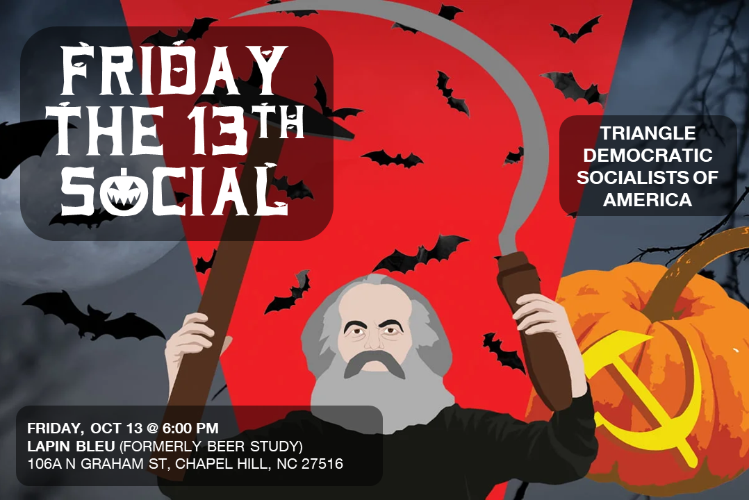 Spooky Karl Marx with bats and a jack o lantern