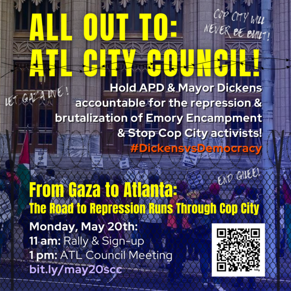 ALL OUT TO ATL CITY COUNCIL - From Gaza to Atlanta: The Road to ...