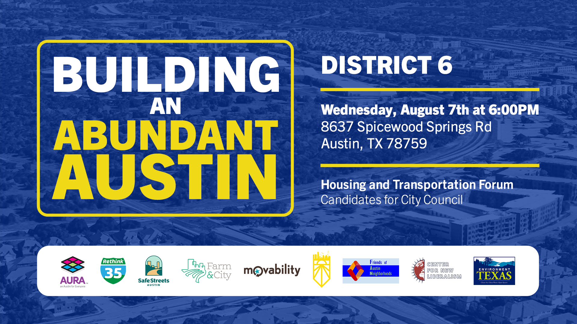 Banner image showing event details and partners supporting the event.