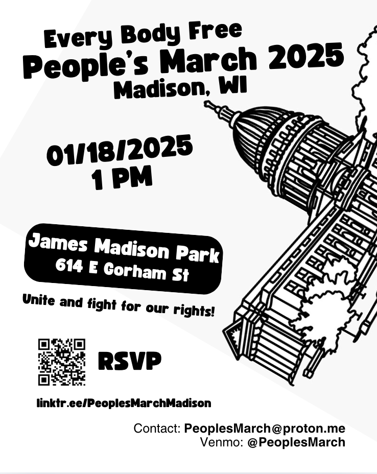 SAVE THE DATE INAUGURATION RALLY + MARCH JAMES MADISON PARK MADISON, WI SAT JAN 18 2024 1 PM OUR POWER.