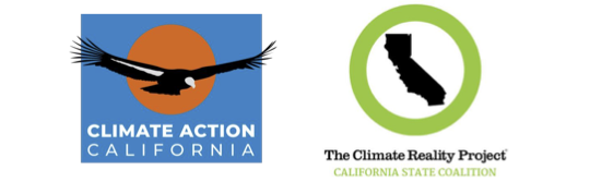 logos for Climate Action California and Climate Reality Project CA Coalition