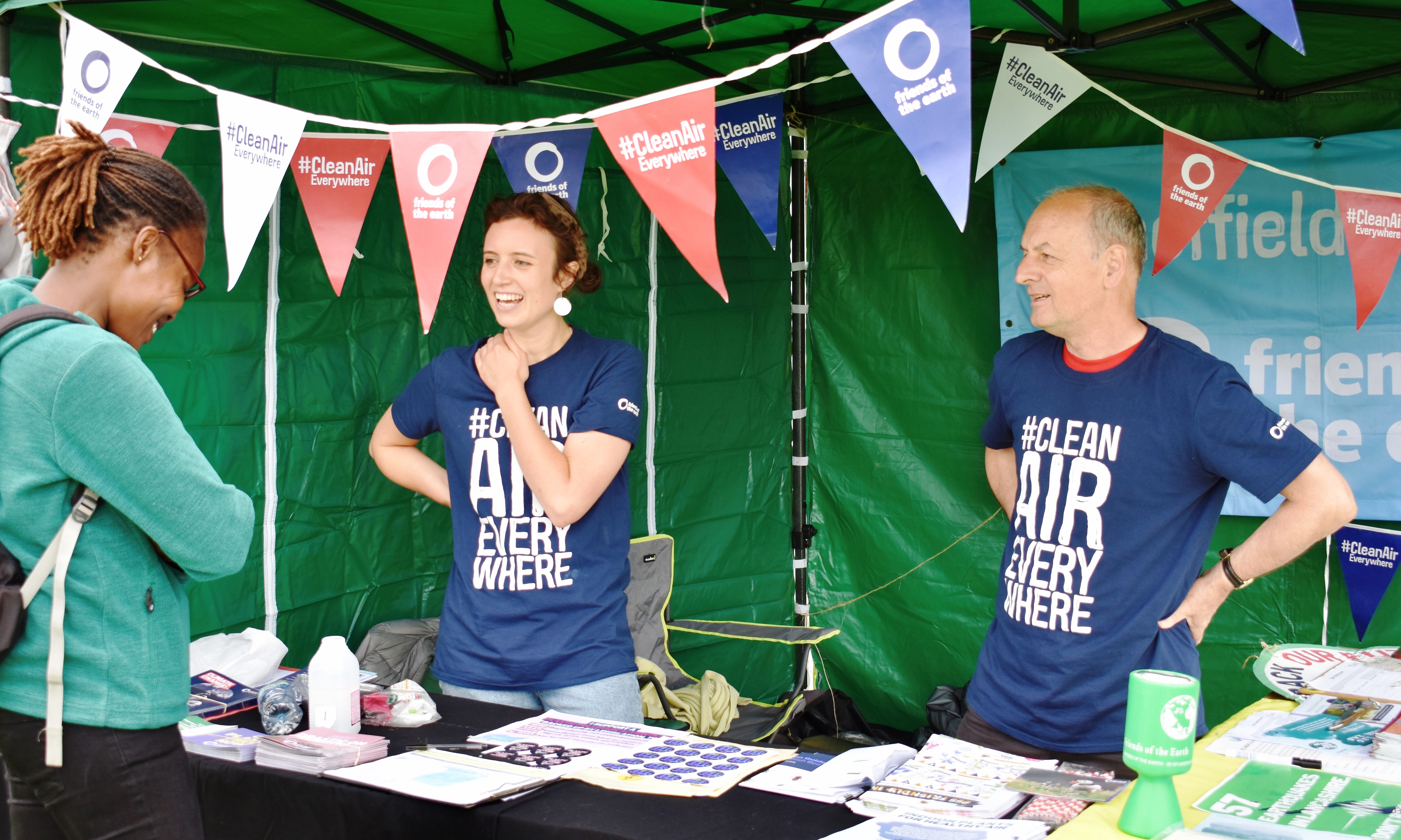 Campaigners and public at a campaign stall