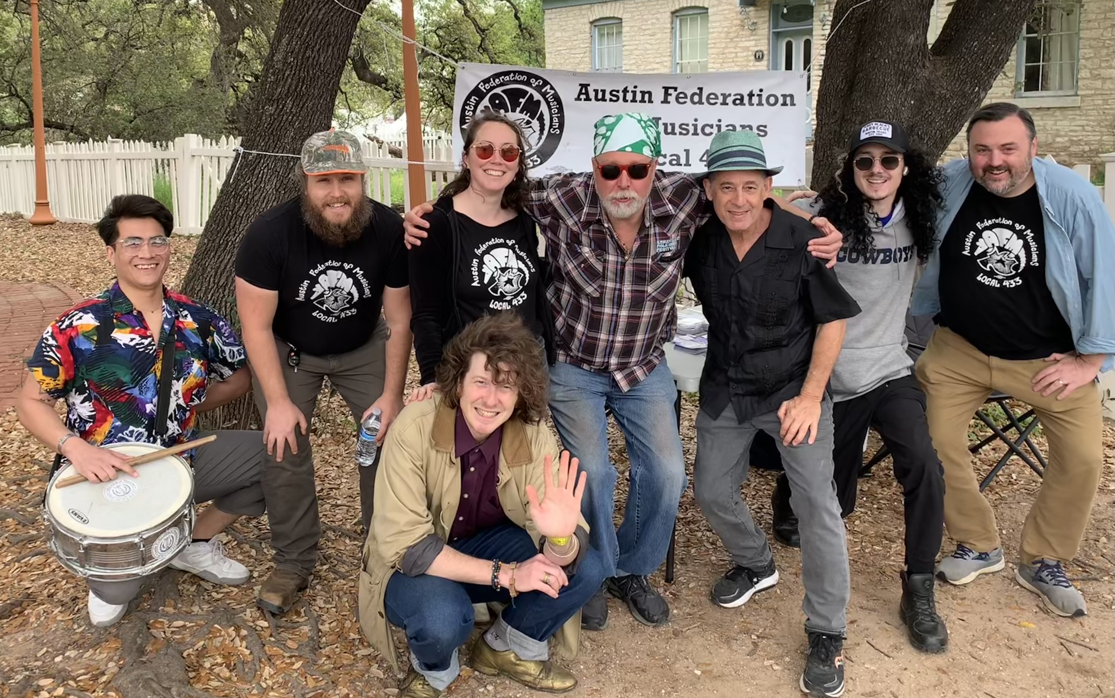 large group of musicians leafletting in 2024