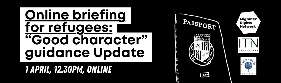 Online briefing: "Good character" guidance update (1 April 12,30pm online)