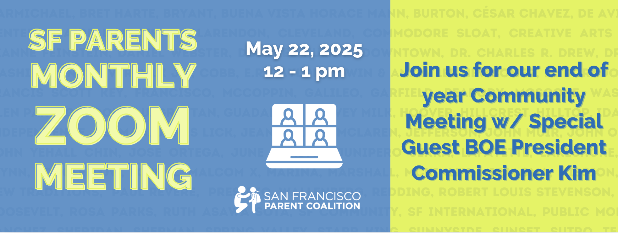 SF Parents Monthly Meeting