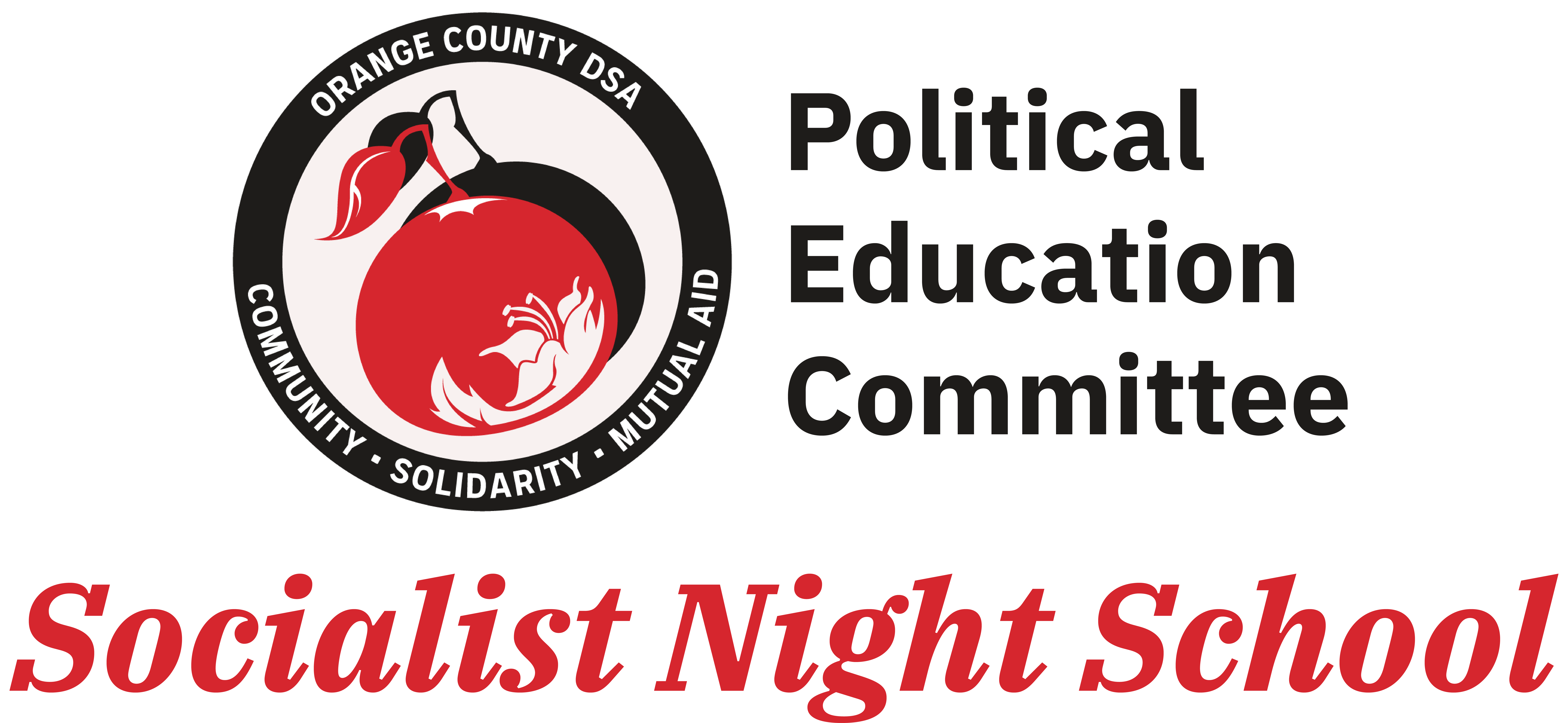 Orange County DSA Chapter Logo Political Education Committee
