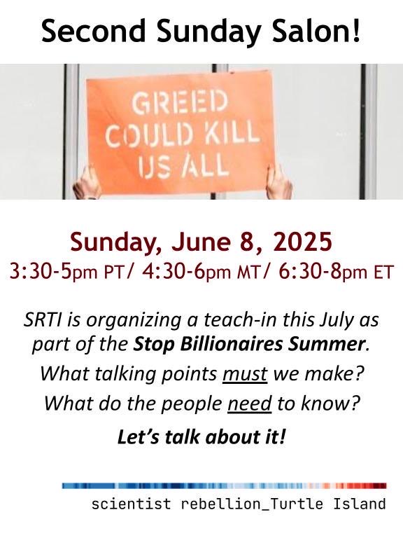 SRTI is organizing a teach-in this July as part of the Stop Billionaires Summer. What talking points must we make? What do the people need to know? Let's talk about it!