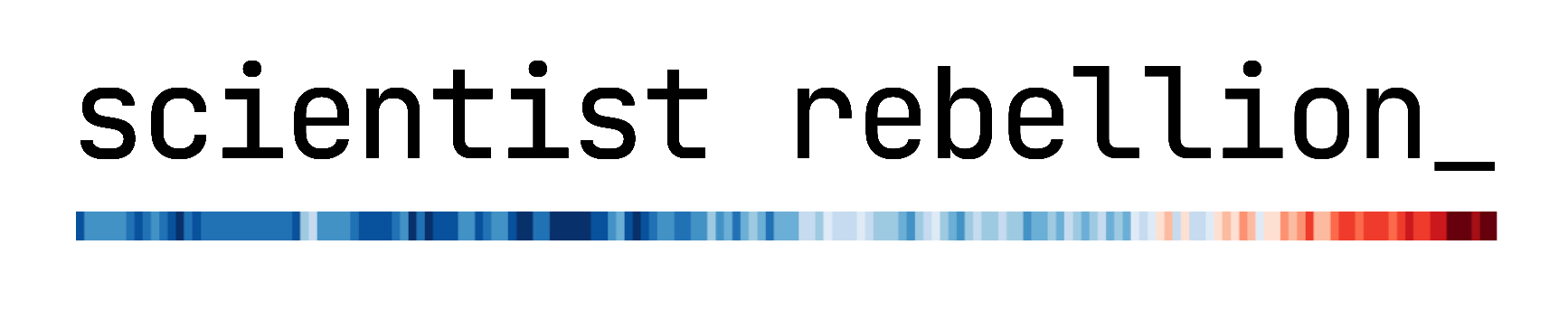 scientist rebellion_ with the climate stripes