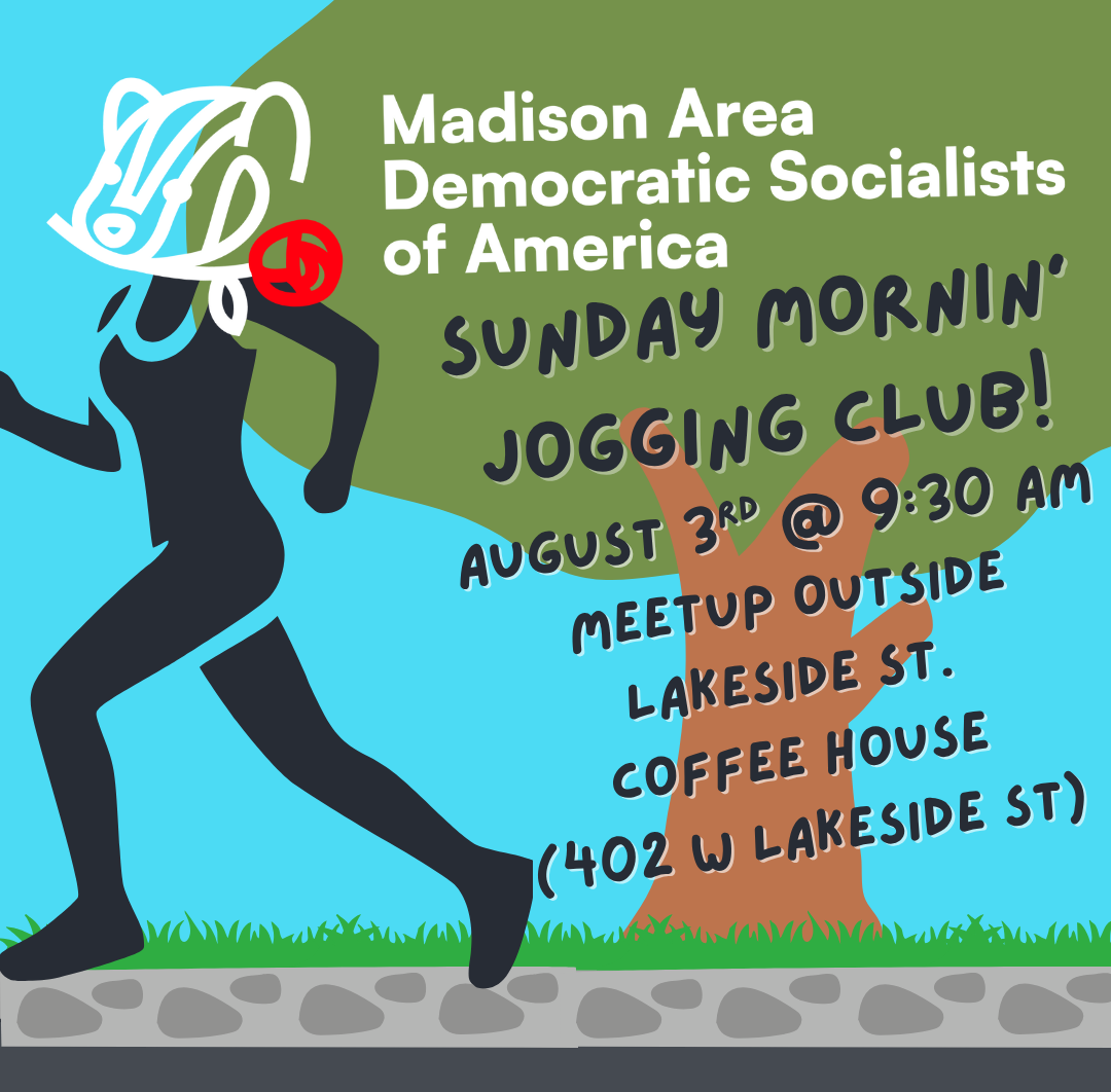 Madison DSA Sunday Jogging Club, Meet 9:30 AM in front of Lakeside St Coffee House, 402 W Lakeside St