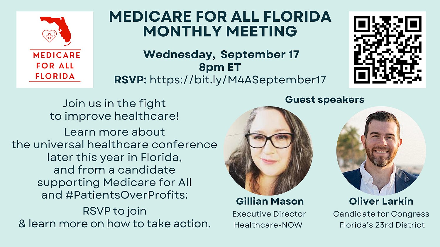 Event image for September 17 Medicare for All Florida monthly meeting