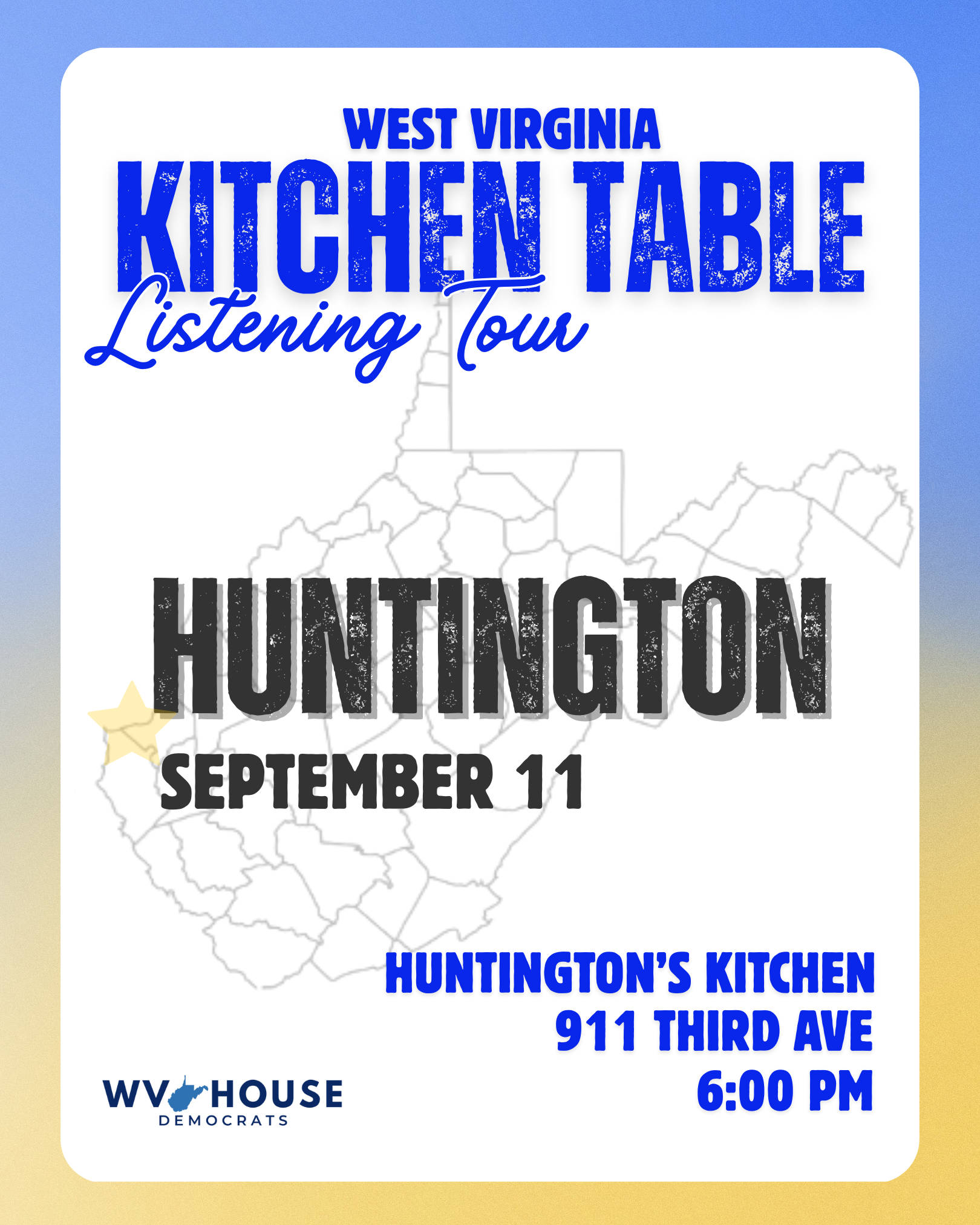 WV Kitchen Table Tour - Huntington September 11
