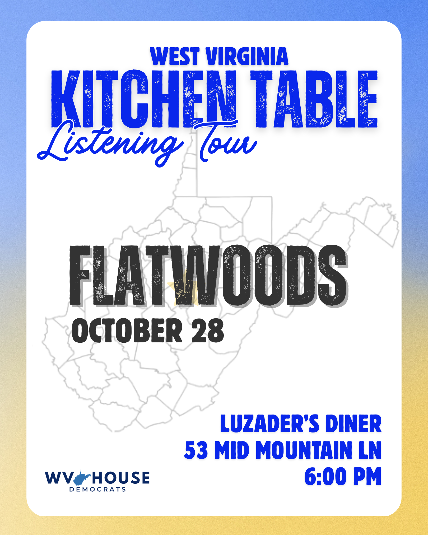WV Kitchen Table Tour - Central WV October 28