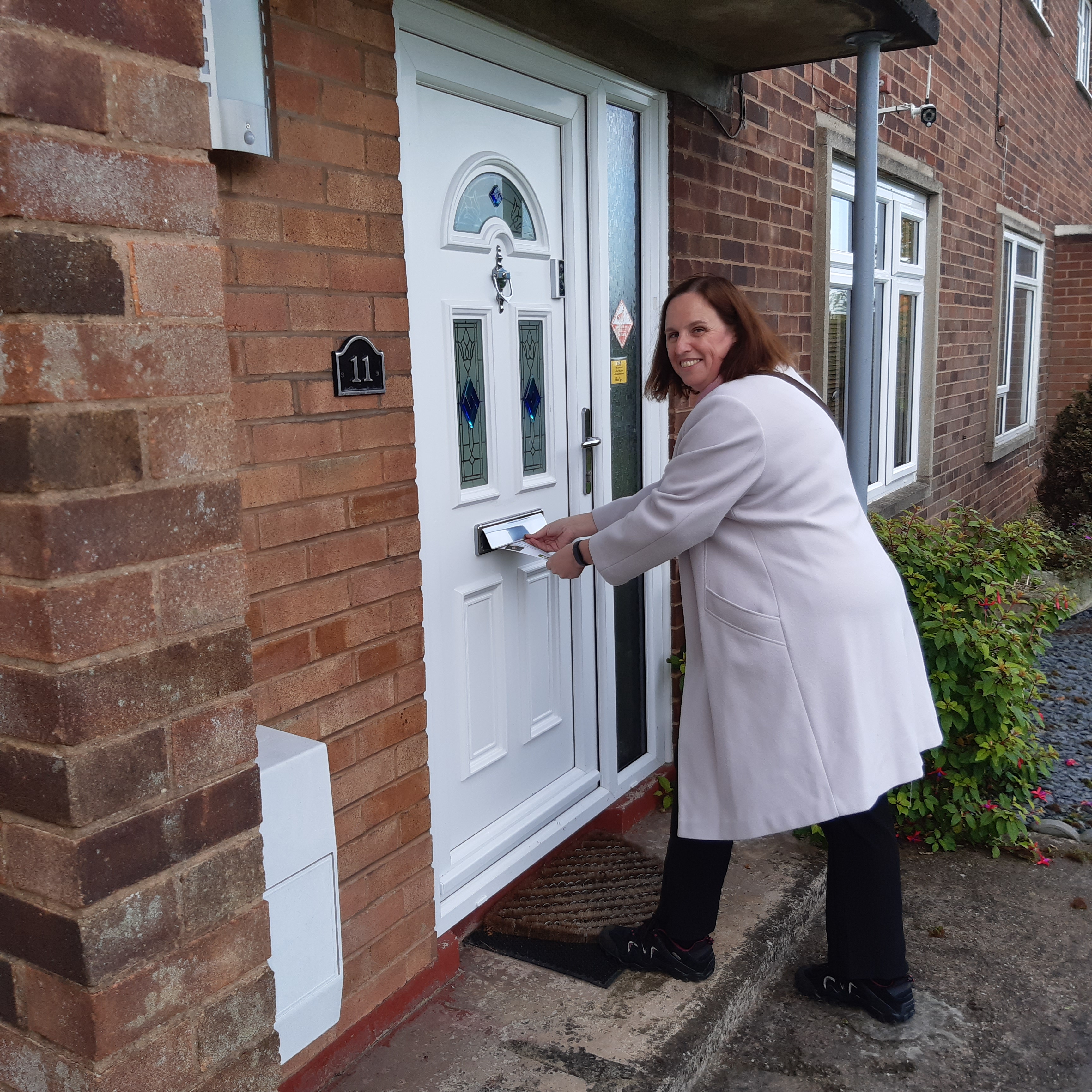 Heather McNeillis delivering leaflets