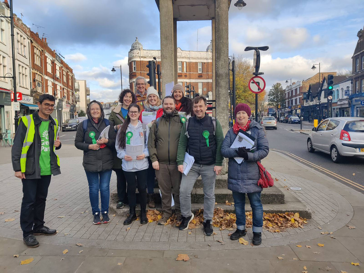 Ealing Green Party members at Hanwell Clocktower