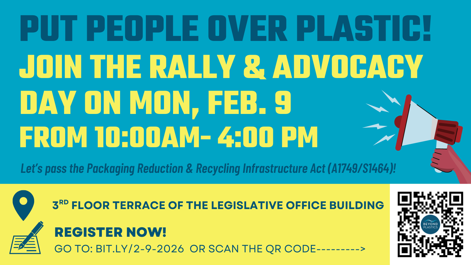 Join us on February 9, 2026 in Albany, NY to put people over plastic in New York!