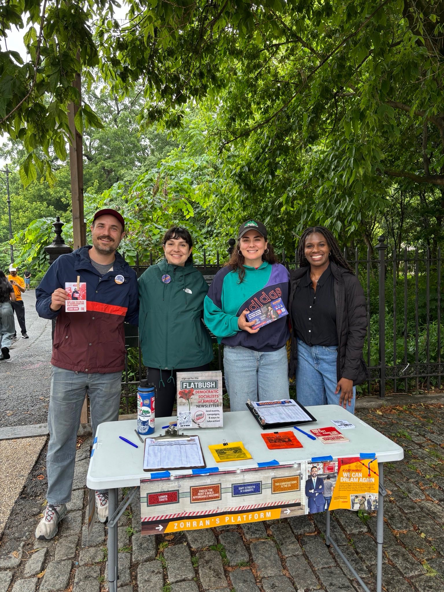 An image of Flatbush DSA comrades tabling