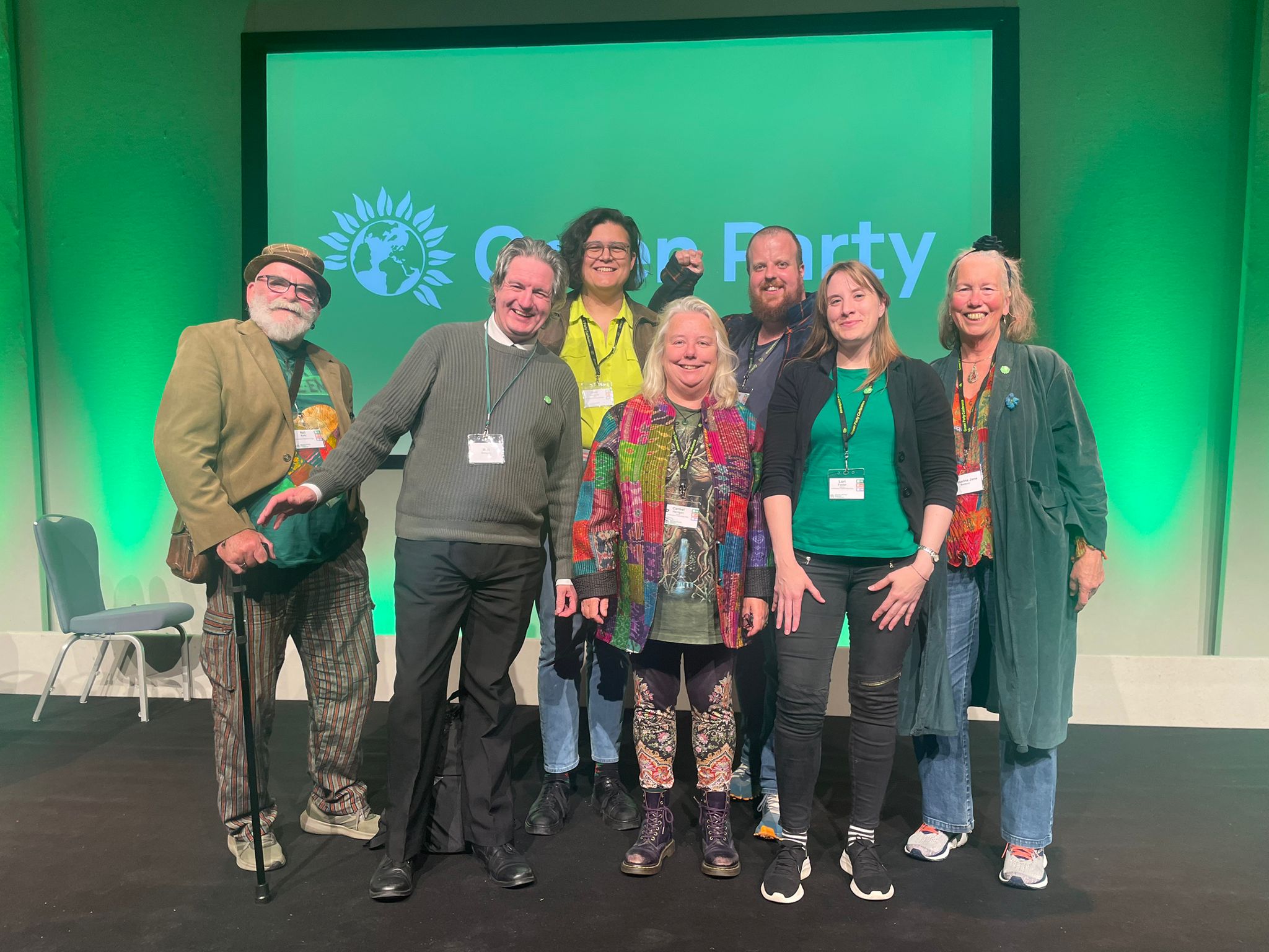 Group of Southampton & District Green Party Members on the Conference Stage.