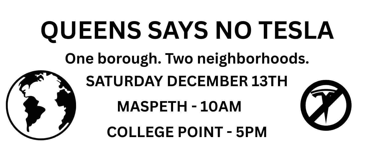 One borough. Two Neighborhoods. Saturday December 13th. Maspeth 10am. College Point 5pm.