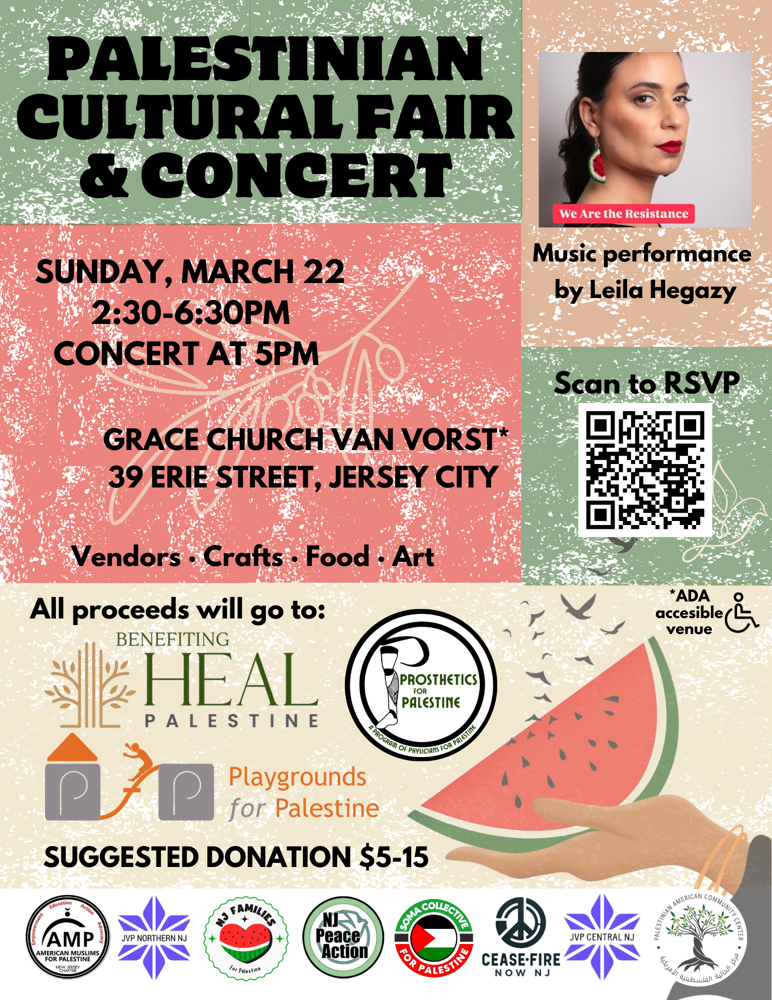 Palestinian Cultural Fair and Concert flyer
