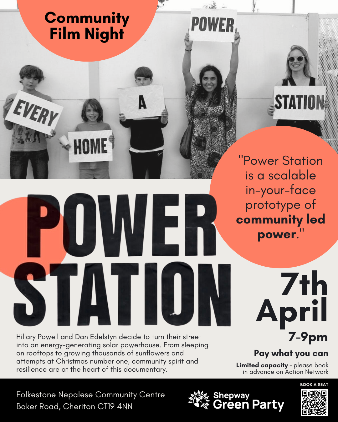 Power Station screening poster with event details