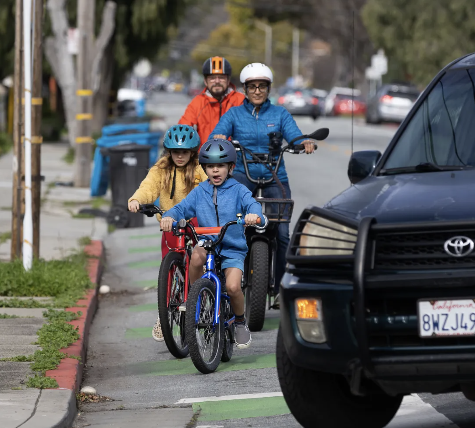 Seema Patel and family enjoy the Humboldt bike lanes