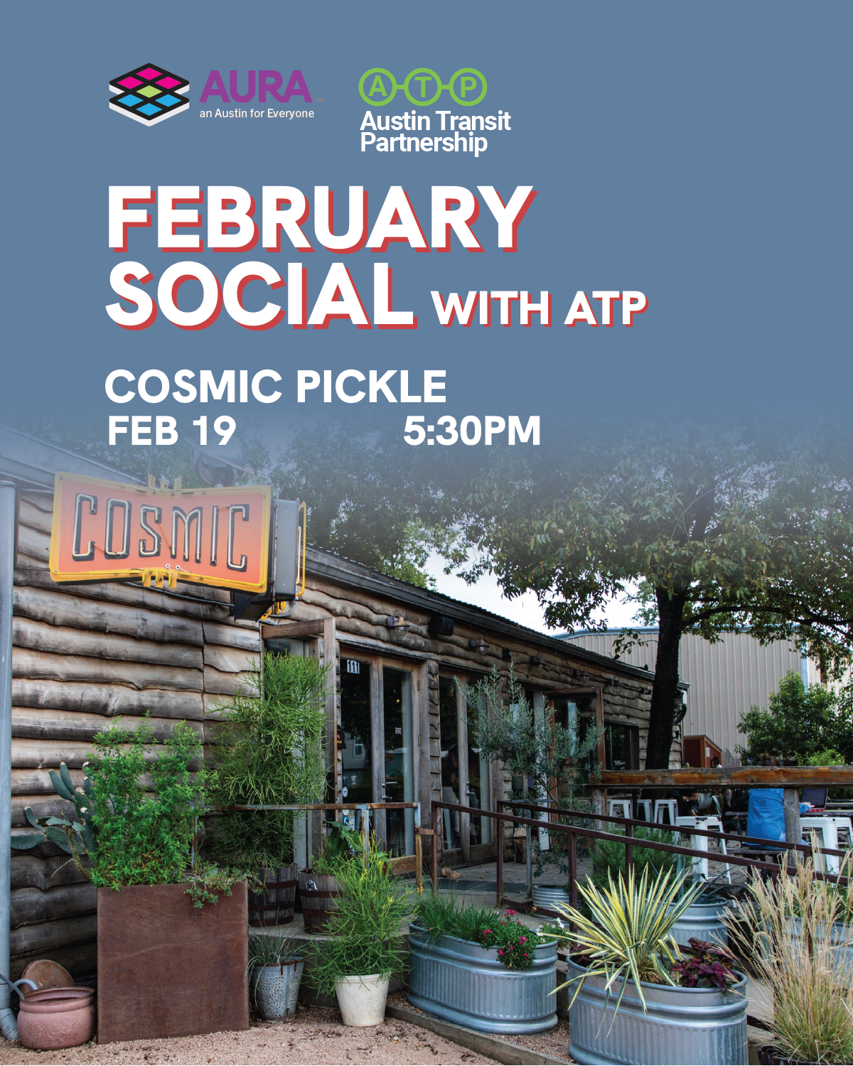 Flyer including picture of venue with event information