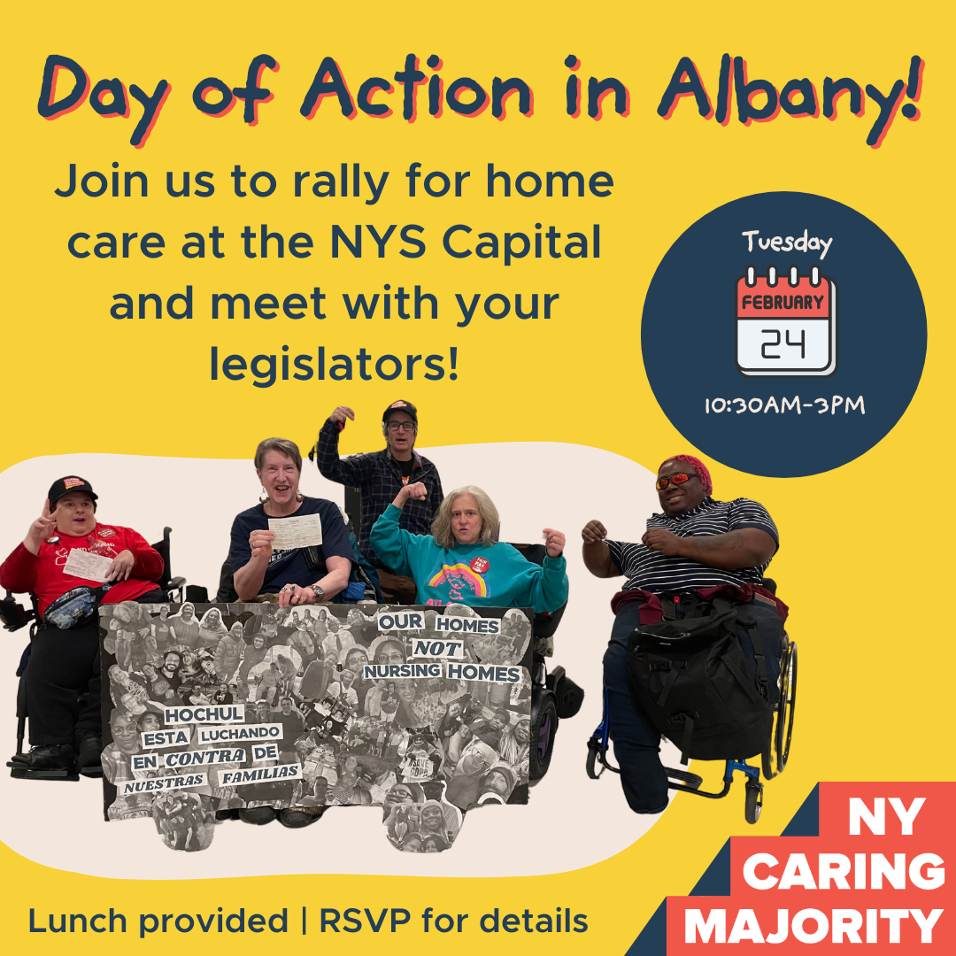 New Yorkers need care not corruption, day of action at the state capitol, Tues 2/24 at 10:30am-3:30pm, RSVP for details!
