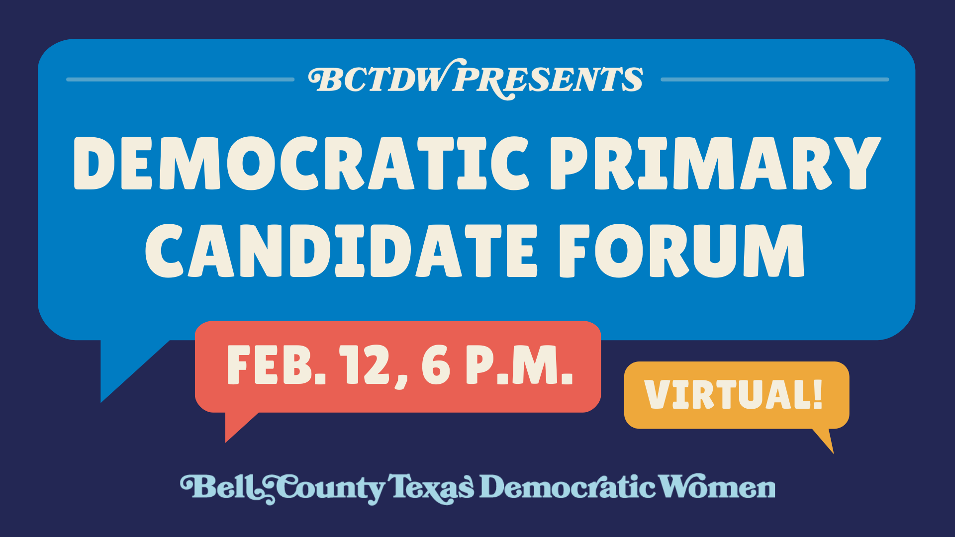 BCTDW Presents: Democratic Primary Candidate Forum