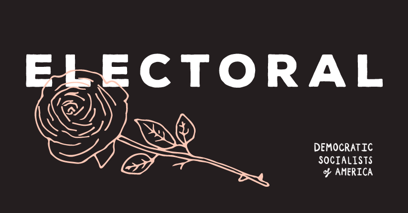 Illustration of a rose with the word electoral