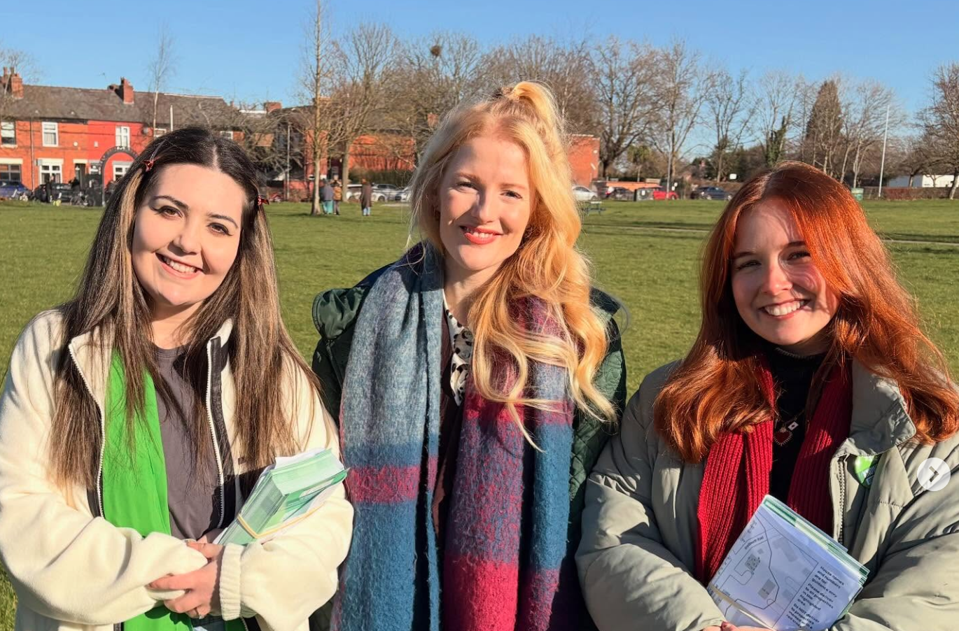 Lauren Buckley, Hannah Spencer MP and Ria Rembadi 