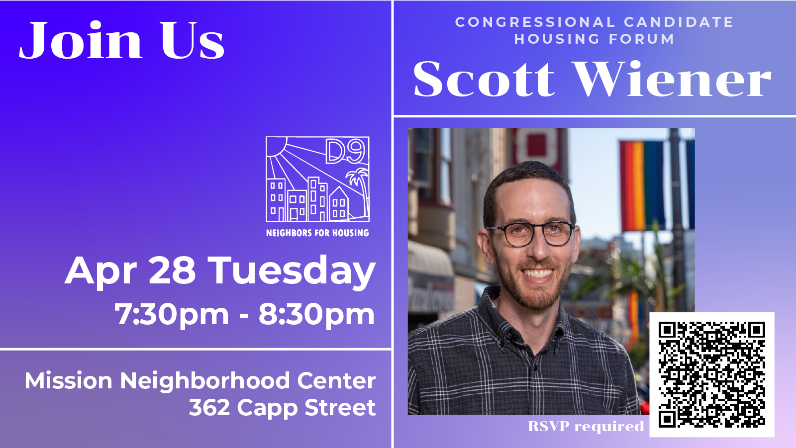 image of Scott Wiener with event details