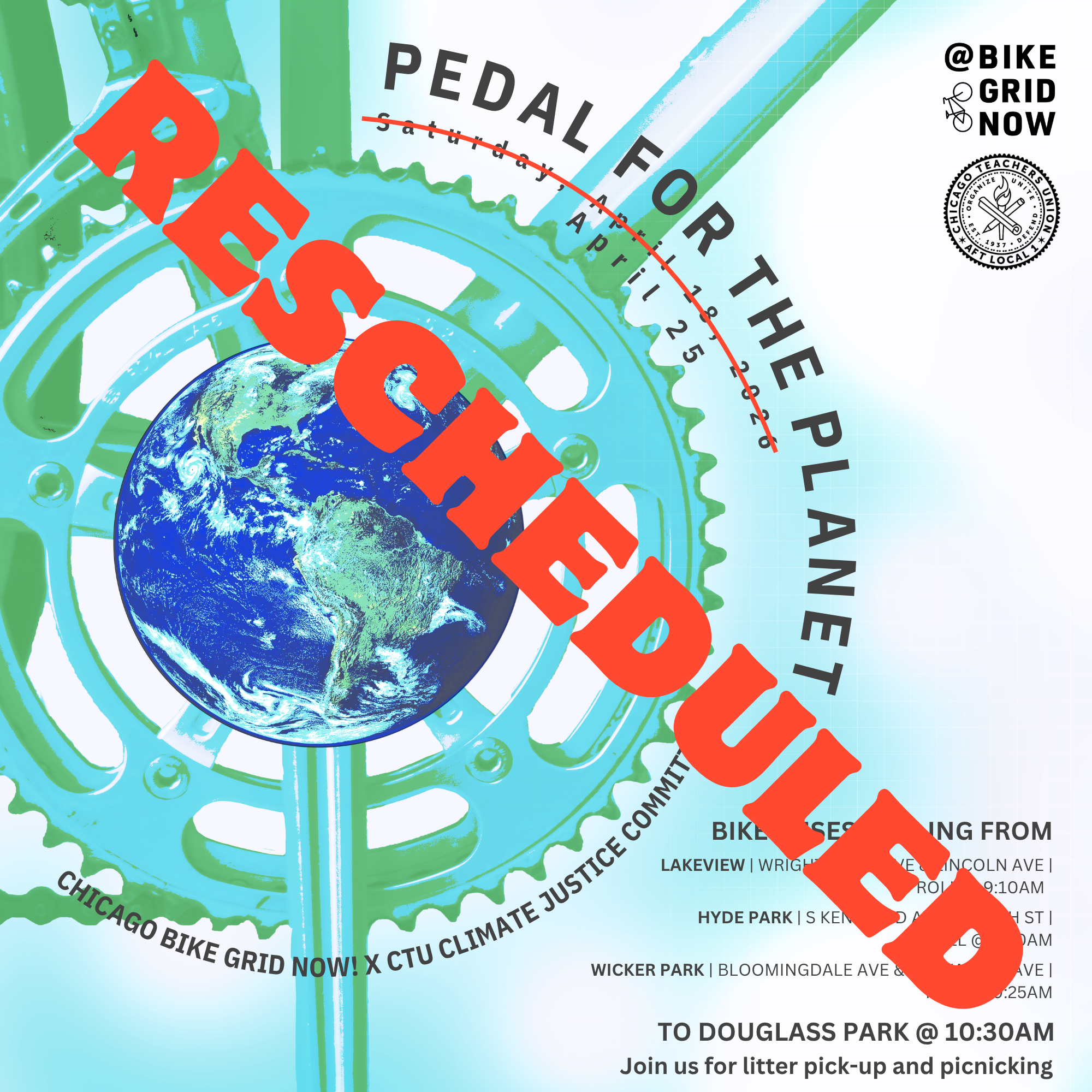 Pedal for the Planet April 25, 2026 CTU Climate Justice Committee and Chicago, Bike Grid Now