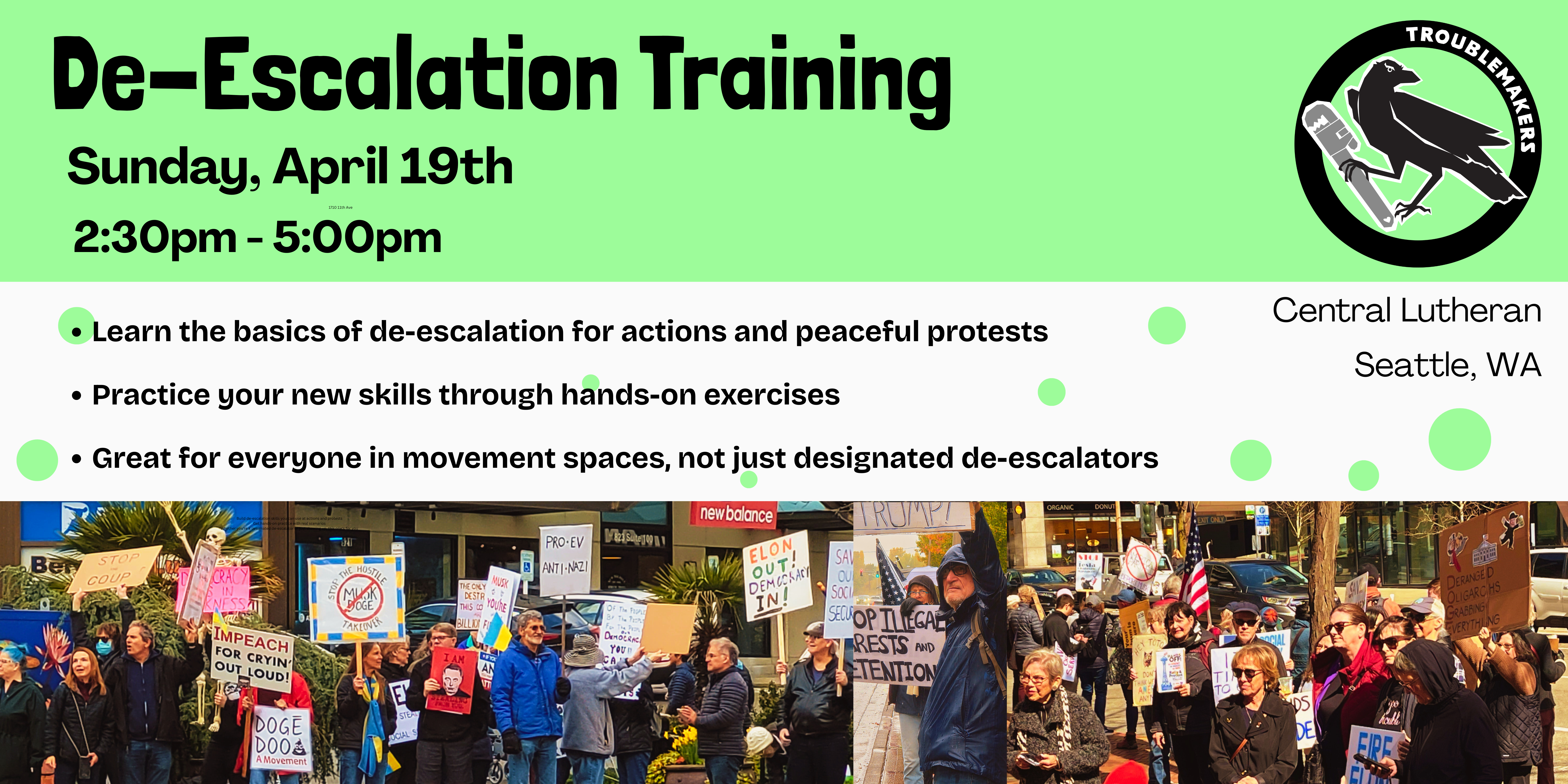 De-escalation Training - Sunday April 19th 2:30 - 5:00 pm