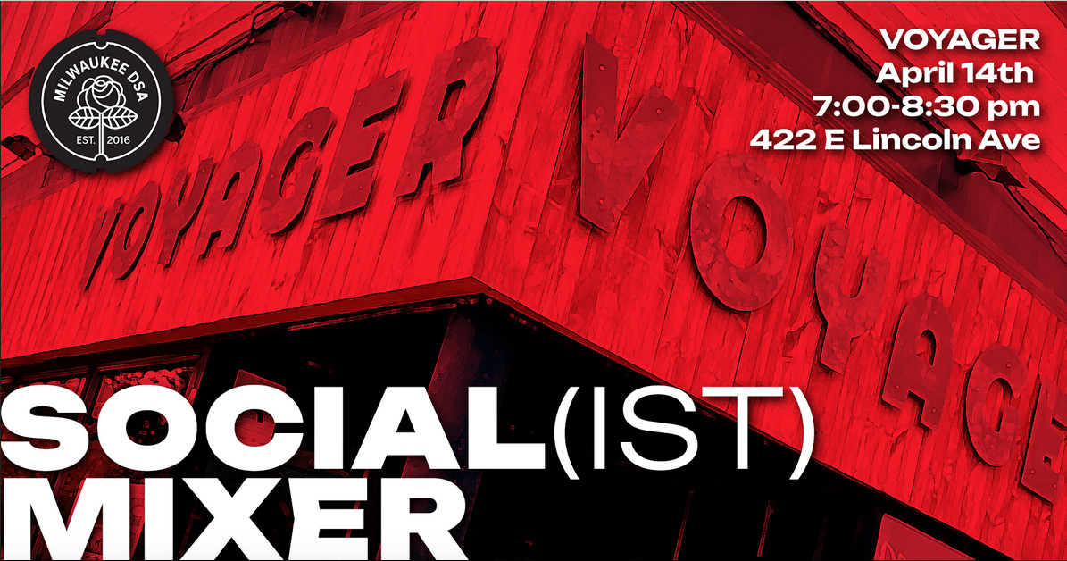 Red image with information about the event