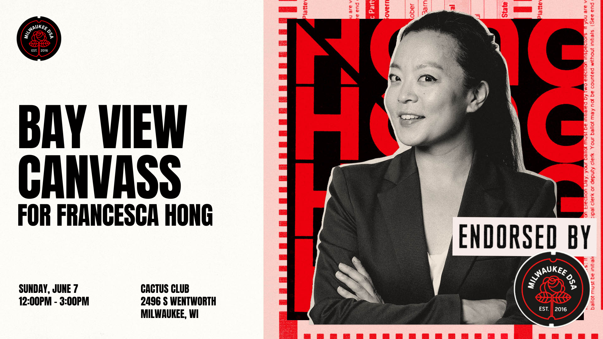 Image with text that says 'Bay View Canvass for Francesca Hong'