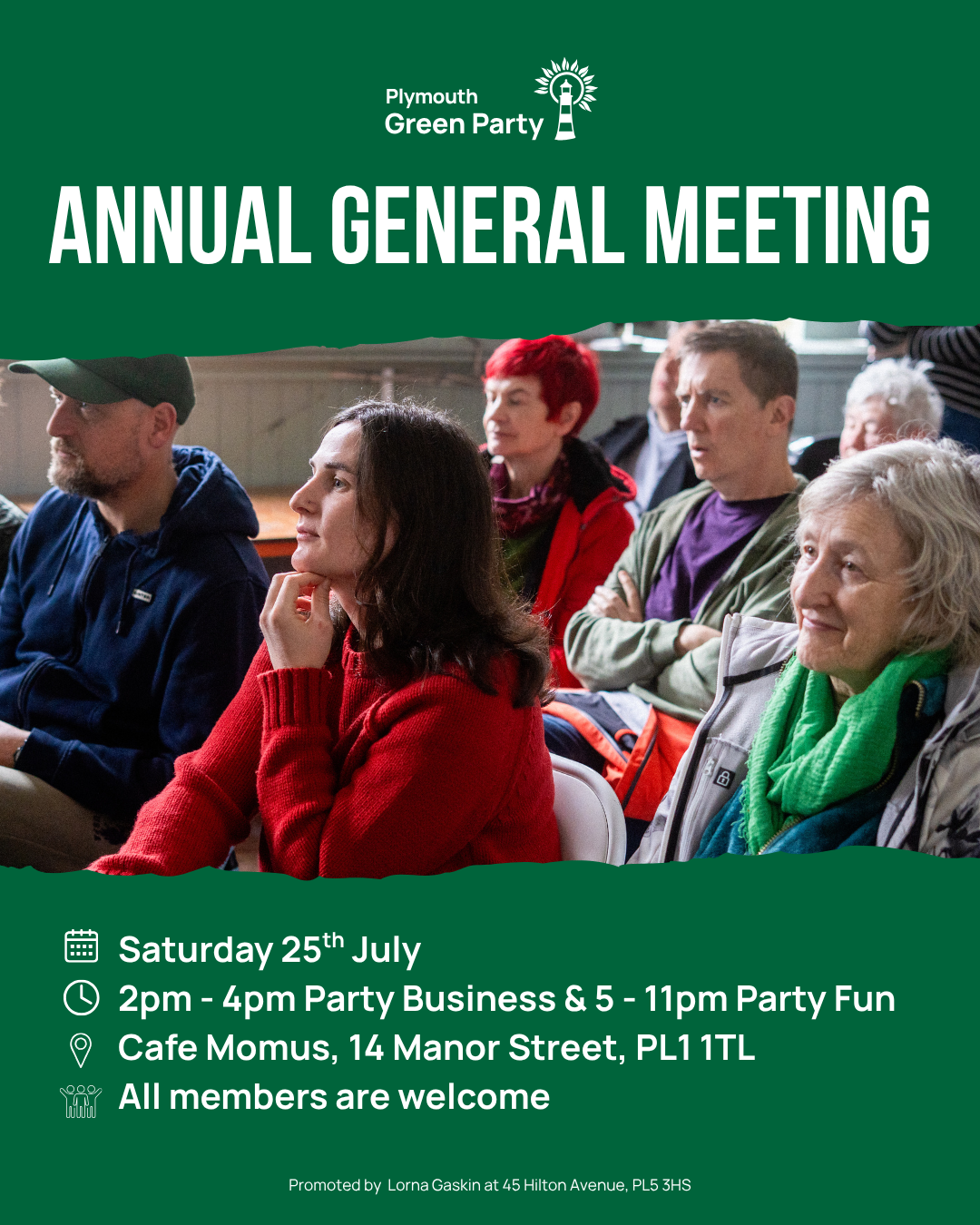Image showing the details of the Plymouth Green Party AGM