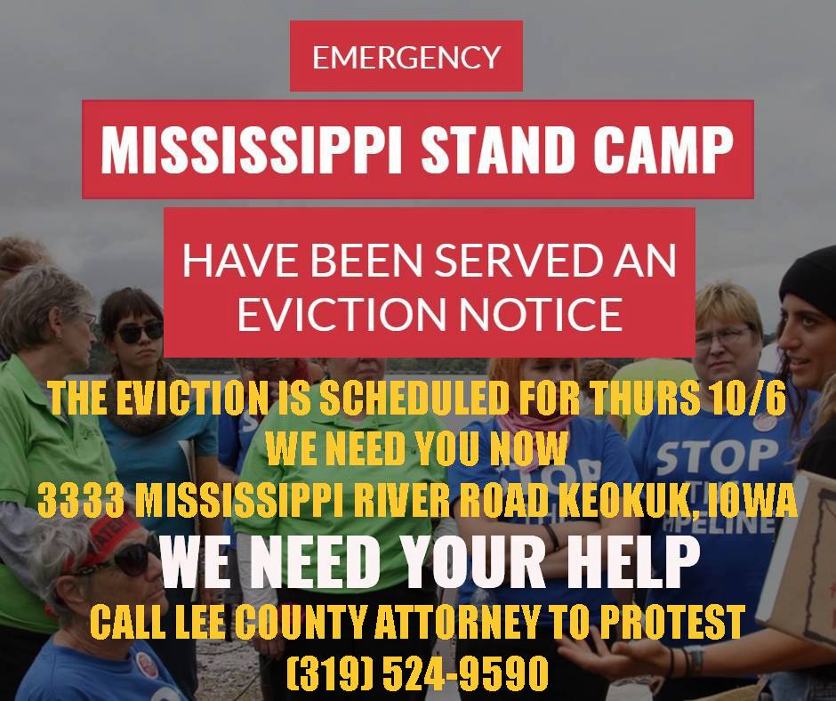 Evict Dakota Access Not The Mississippi Protectors Action Network