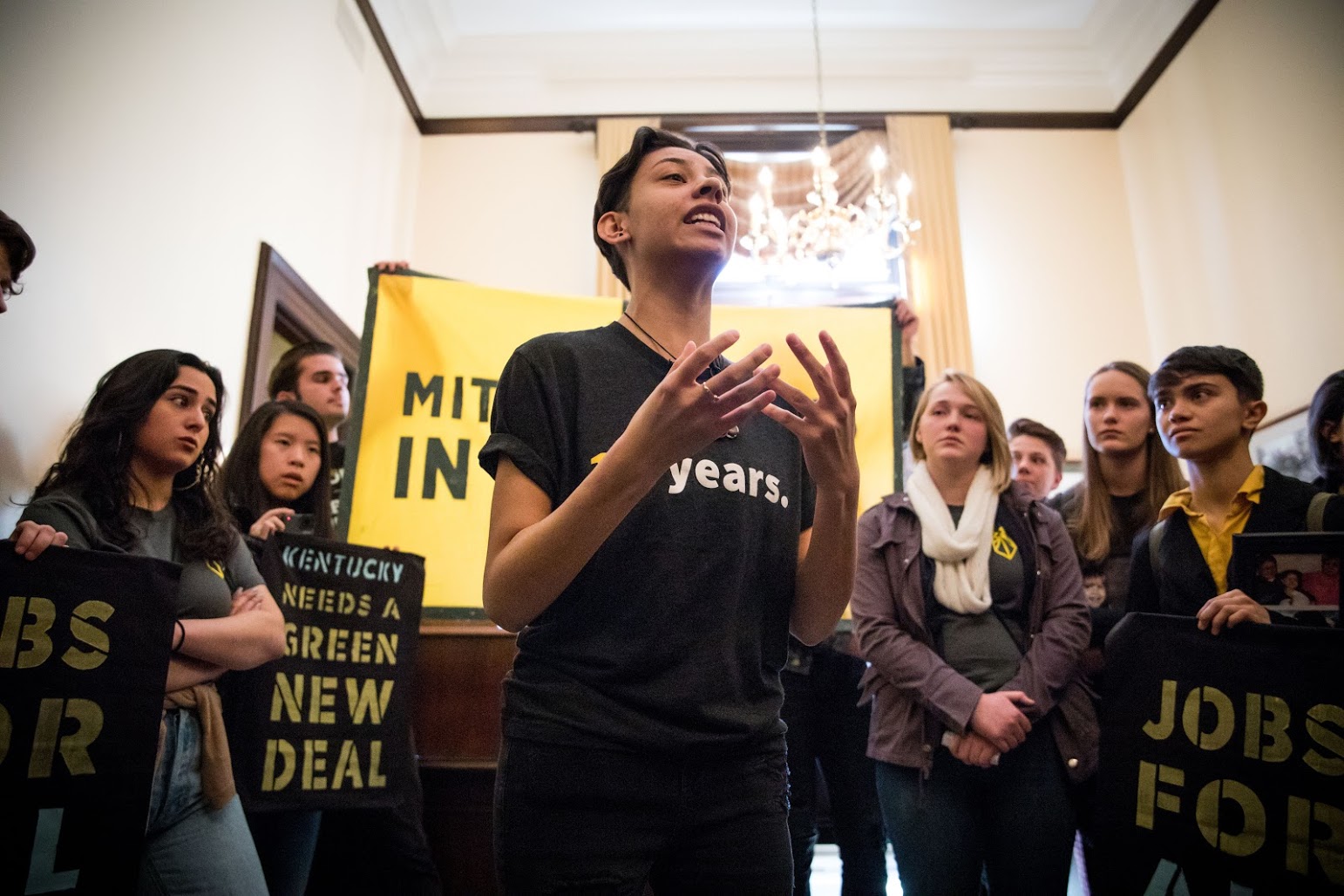 Green New Deal rally: Senators, stop playing games with our future ...