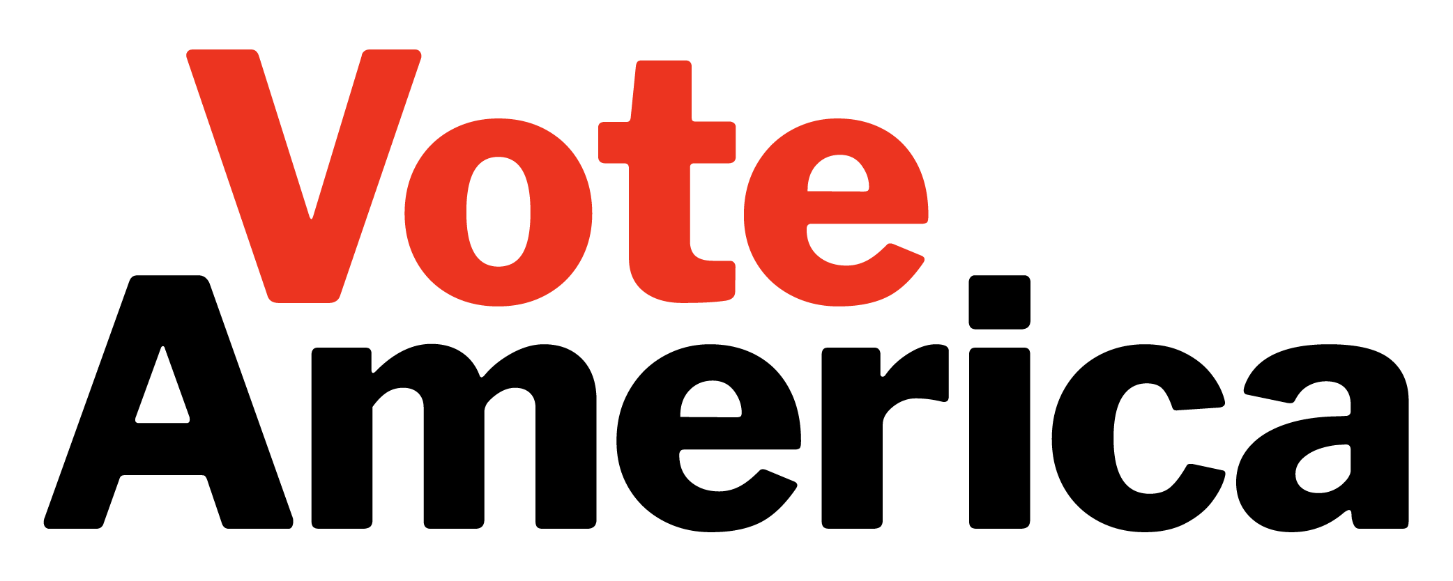VoteAmerica logo in black and red