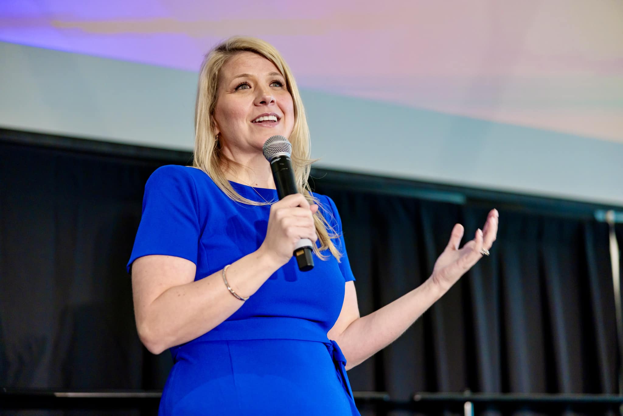 Jodie Wickens speaking at the Forward conference in May 2024