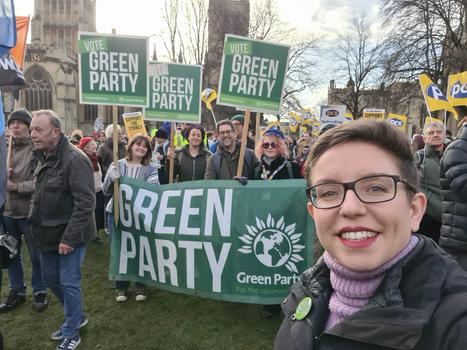 Carla Denyer with activists in Bristol