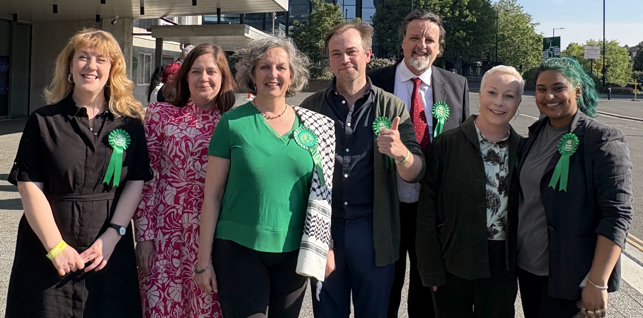 Photo of 7 Green Party councillors elected in May 7th
