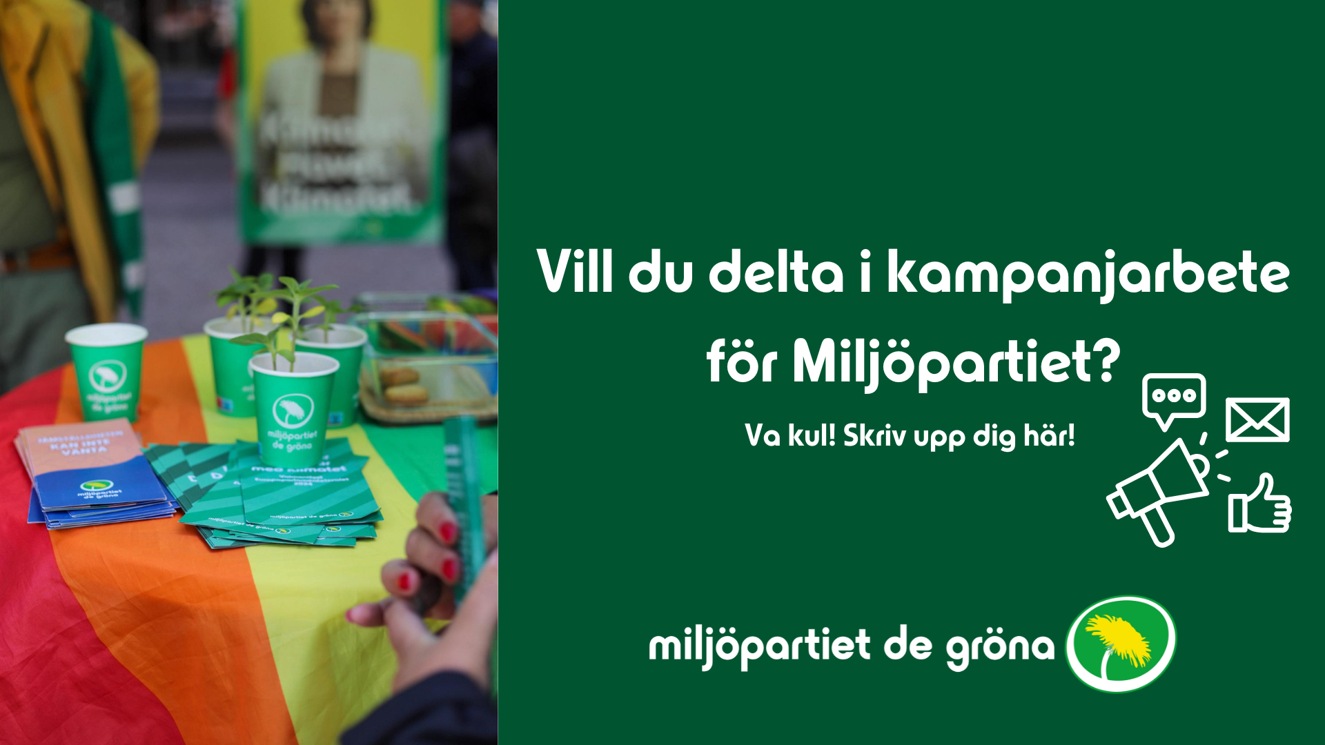 Engagera dig i kampanjande för Miljöpartiet!