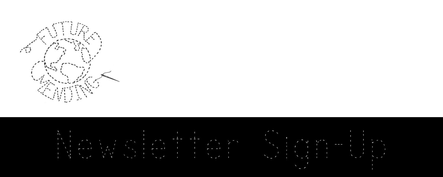 Logo of embroidered earth.  Text reading: Newsletter Sign-Up